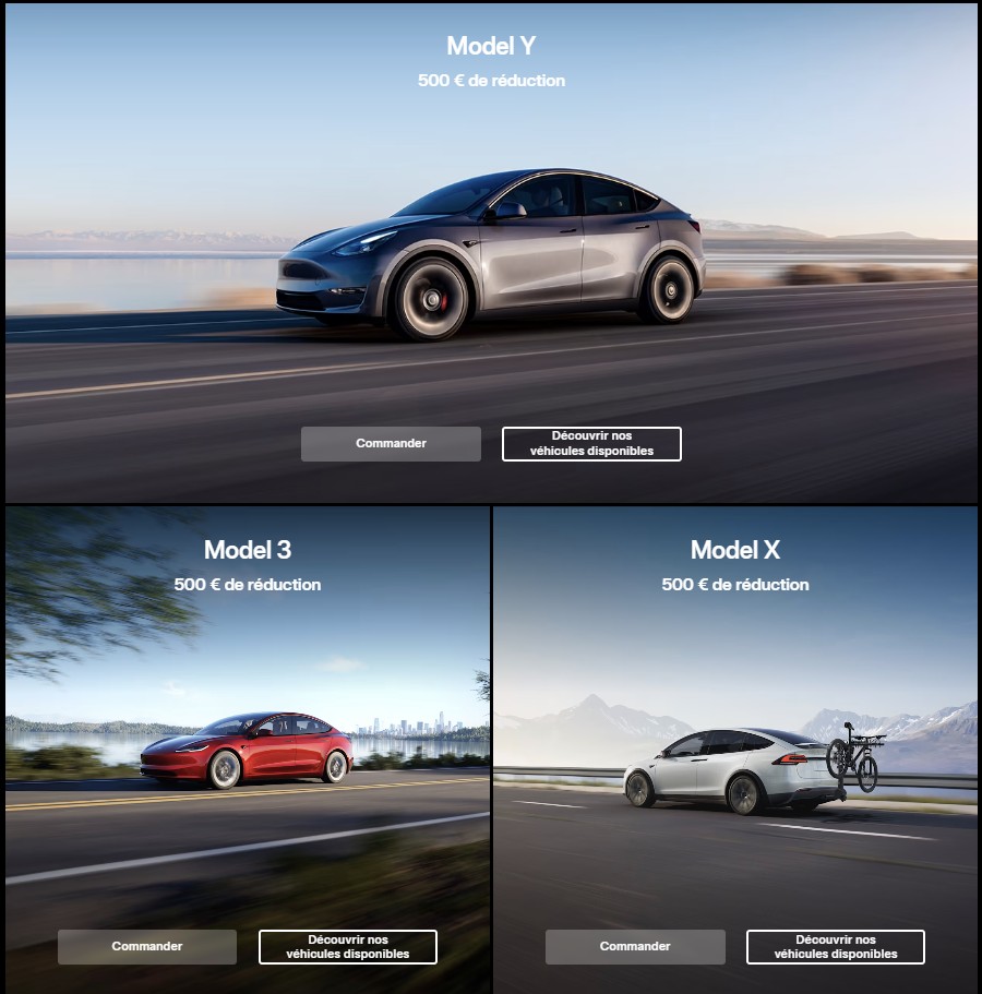Capture d'écran du lien de parrainage Tesla